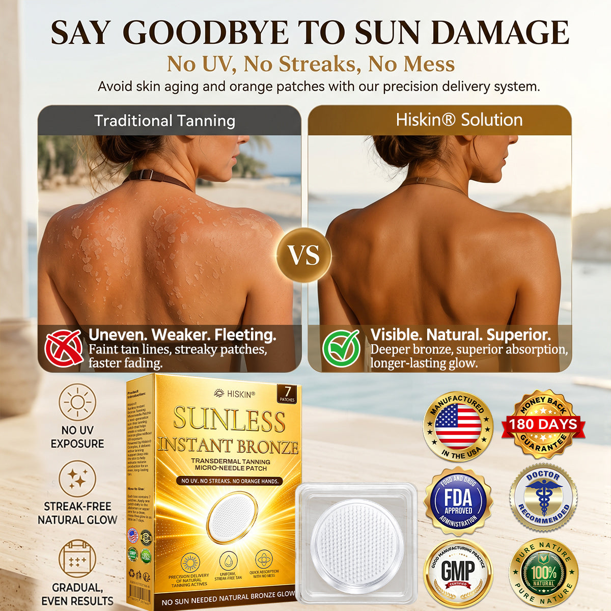 ☀️ 𝐇𝐢𝐬𝐤𝐢𝐧® 𝐒𝐮𝐧𝐥𝐞𝐬𝐬 𝐈𝐧𝐬𝐭𝐚𝐧𝐭 𝐁𝐫𝐨𝐧𝐳𝐞 𝐓𝐚𝐧𝐧𝐢𝐧𝐠 𝐌𝐢𝐜𝐫𝐨𝐧𝐞𝐞𝐝𝐥𝐞 𝐏𝐚𝐭𝐜𝐡 🇺🇸 (𝐉𝐮𝐬𝐭 𝐨𝐧𝐜𝐞 𝐚 𝐝𝐚𝐲) 𝐕𝐢𝐬𝐢𝐛𝐥𝐞 𝐁𝐫𝐨𝐧𝐳𝐞 𝐆𝐥𝐨𝐰 𝐢𝐧 𝟕 𝐃𝐚𝐲𝐬 ✅ 𝐍𝐨 𝐔𝐕, 𝐍𝐨 𝐎𝐫𝐚𝐧𝐠𝐞, 𝐍𝐨 𝐒𝐭𝐫𝐞𝐚𝐤𝐬, 𝐍𝐨 𝐃𝐇𝐀, 𝐍𝐨 𝐌𝐞𝐬𝐬.