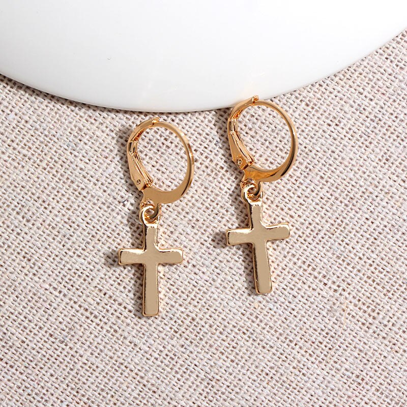 2026 Flatfoosie New Tiny Hoop Earrings For Women Gold Color Cartilage Hoop Earrings Jewelry Heart Cross Star Triangle Charm Earrings