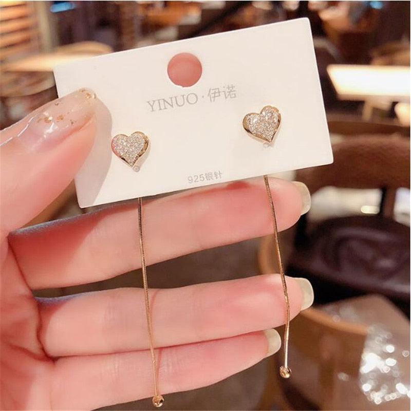 2026 Trend Simulation Pearl Long Earrings Female Moon Star Flower Rhinestone Wedding Pendant Earrings Fashion Korean Jewelry Earrings