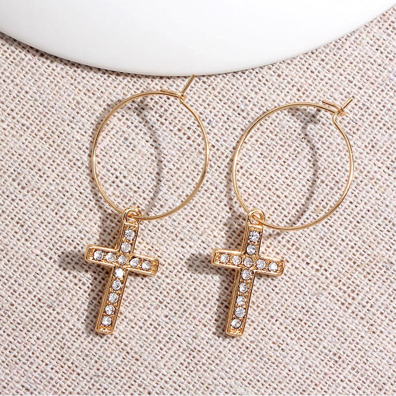 2026 Flatfoosie New Tiny Hoop Earrings For Women Gold Color Cartilage Hoop Earrings Jewelry Heart Cross Star Triangle Charm Earrings