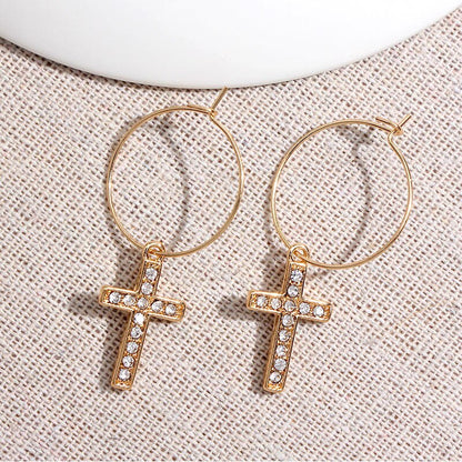 2026 Flatfoosie New Tiny Hoop Earrings For Women Gold Color Cartilage Hoop Earrings Jewelry Heart Cross Star Triangle Charm Earrings