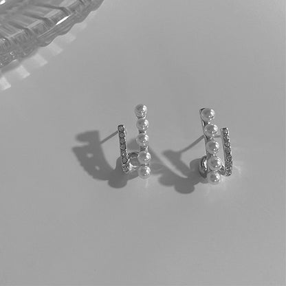 2026 Trend Simulation Pearl Long Earrings Female Moon Star Flower Rhinestone Wedding Pendant Earrings Fashion Korean Jewelry Earrings