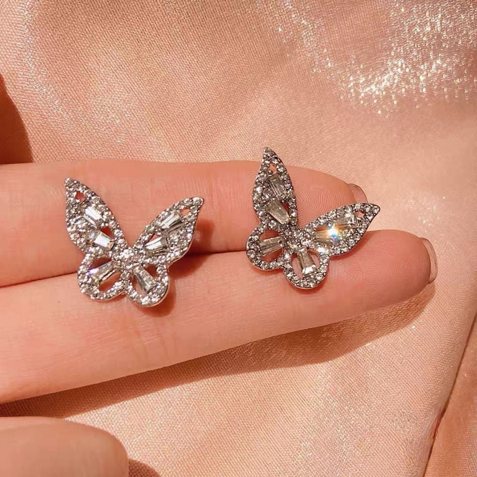 2026 New Crystal Drop Earrings with Bling Bling Cubic Zirconia Temperament Women Earrings High Quality Silver Color Trendy Jewelry
