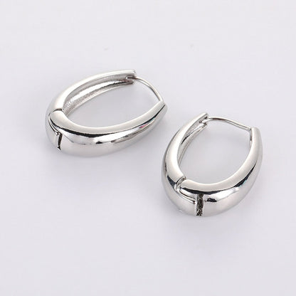 2026 Statement Minimalist Gold Silver Color Mixed Solid Heart Pendant Hoop Earrings Street Style Korean Fashion Jewelry