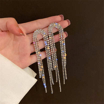 2026 Trend Simulation Pearl Long Earrings Female Moon Star Flower Rhinestone Wedding Pendant Earrings Fashion Korean Jewelry Earrings