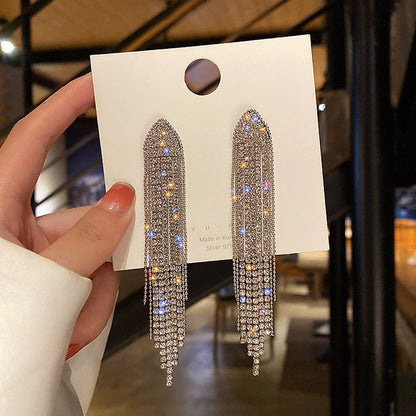 2026 New Crystal Drop Earrings with Bling Bling Cubic Zirconia Temperament Women Earrings High Quality Silver Color Trendy Jewelry
