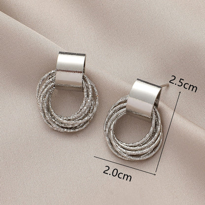 2026 Vintage Metallic Gold Color Multiple Small Round Stud Earrings Women Korean Jewelry Fashion Wedding Party Earrings Jewelry Gifts