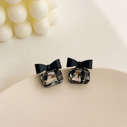 2026 Earrings Asymmetrical Round Hollow Round Black Stud Earrings Rhinestone Accessories For Women pendientes mujer
