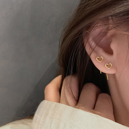 2026 Earrings Asymmetrical Round Hollow Round Black Stud Earrings Rhinestone Accessories For Women pendientes mujer
