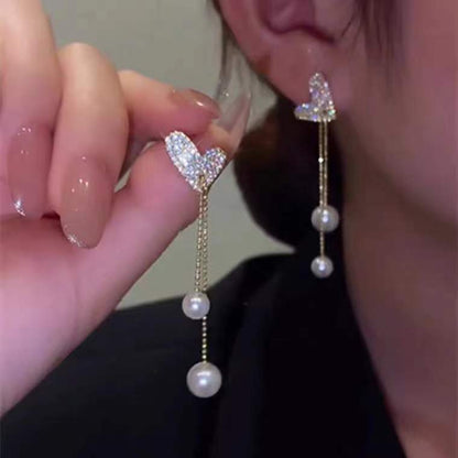 2026 New Crystal Drop Earrings with Bling Bling Cubic Zirconia Temperament Women Earrings High Quality Silver Color Trendy Jewelry