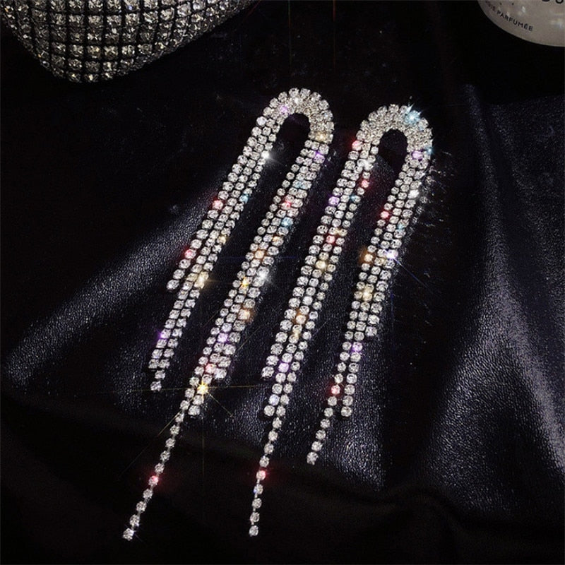 2026 Trend Simulation Pearl Long Earrings Female Moon Star Flower Rhinestone Wedding Pendant Earrings Fashion Korean Jewelry Earrings