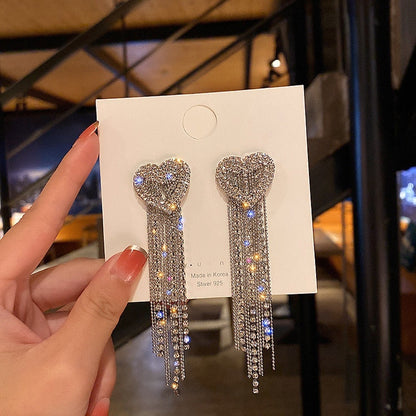 2026 New Crystal Drop Earrings with Bling Bling Cubic Zirconia Temperament Women Earrings High Quality Silver Color Trendy Jewelry
