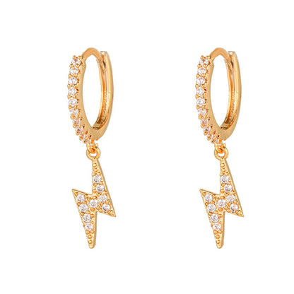 2026 New Design Stainless Steel Cubic Zirconia Chain Hoop Earring For Women Star Moon Pendant Cartilage Earring Piercing Jewelry