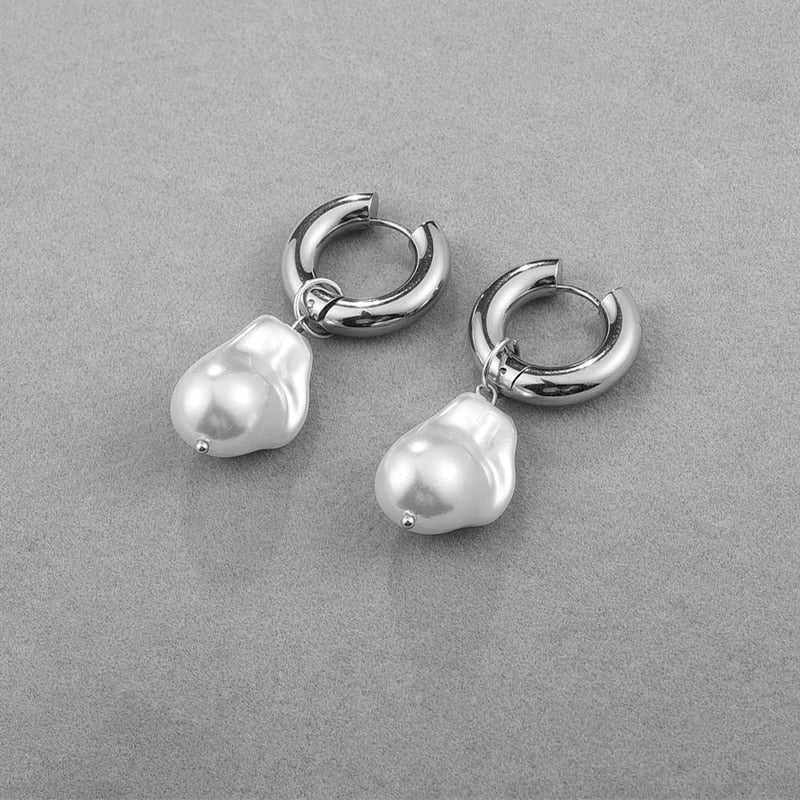 2026 Trend Simulation Pearl Long Earrings Female Moon Star Flower Rhinestone Wedding Pendant Earrings Fashion Korean Jewelry Earrings