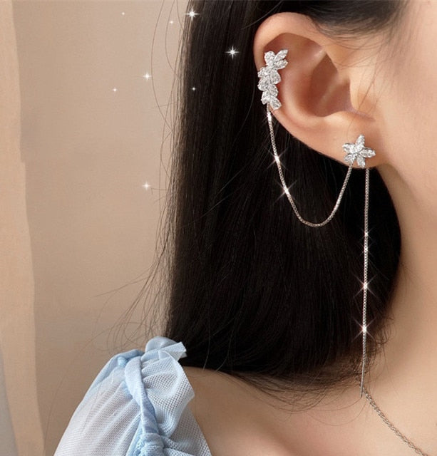 2026 Gold Silver Color Metal Butterfly Ear Clips Without Piercing For Women Sparkling Zircon Ear Cuff Clip Earrings Wedding Jewelry