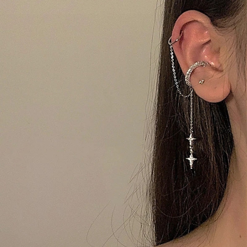 2026 Gold Silver Color Metal Butterfly Ear Clips Without Piercing For Women Sparkling Zircon Ear Cuff Clip Earrings Wedding Jewelry