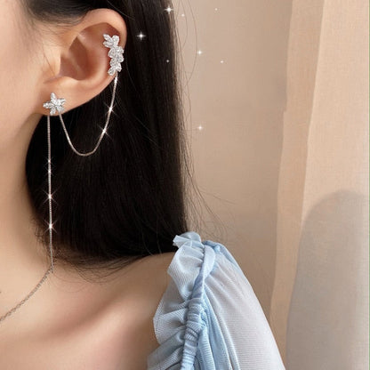 2026 Gold Silver Color Metal Butterfly Ear Clips Without Piercing For Women Sparkling Zircon Ear Cuff Clip Earrings Wedding Jewelry