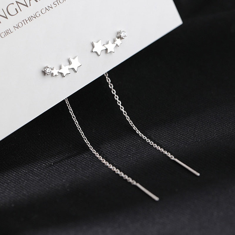 2026 Trend Simulation Pearl Long Earrings Female Moon Star Flower Rhinestone Wedding Pendant Earrings Fashion Korean Jewelry Earrings