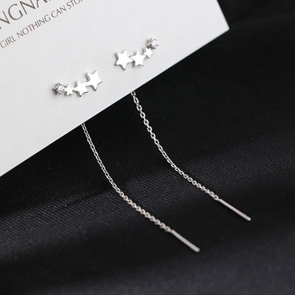 2026 Trend Simulation Pearl Long Earrings Female Moon Star Flower Rhinestone Wedding Pendant Earrings Fashion Korean Jewelry Earrings
