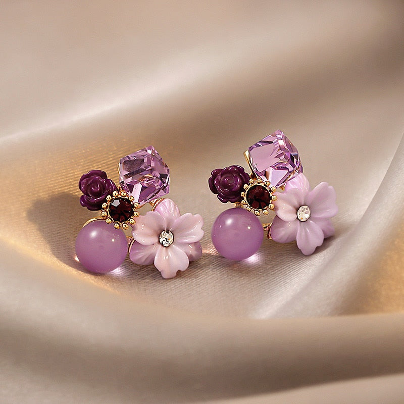 2026 Trend Simulation Pearl Long Earrings Female Moon Star Flower Rhinestone Wedding Pendant Earrings Fashion Korean Jewelry Earrings
