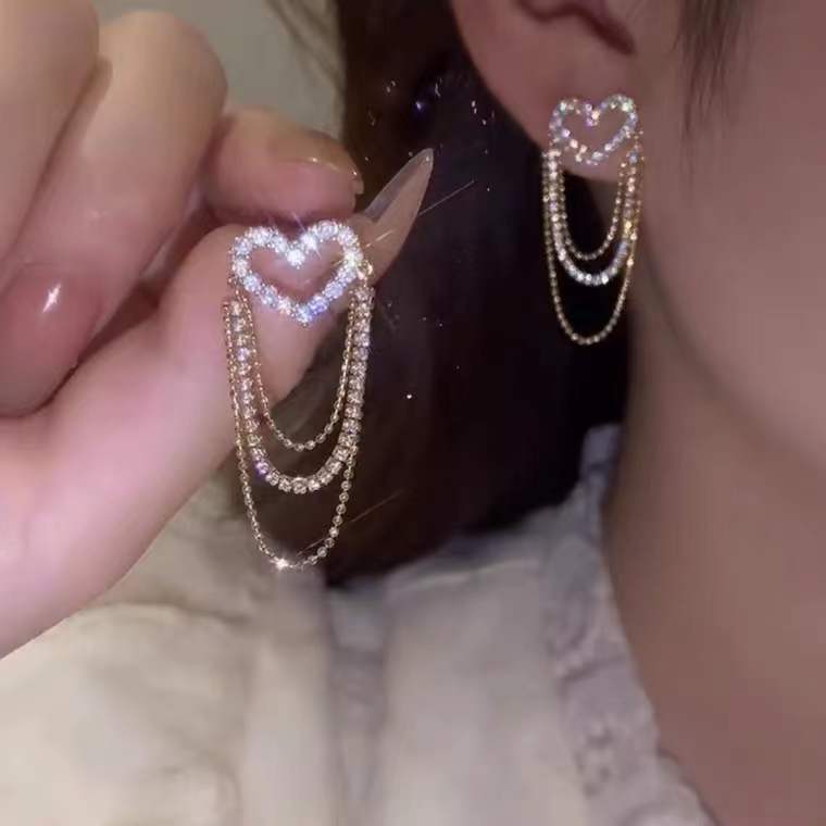 2026 New Crystal Drop Earrings with Bling Bling Cubic Zirconia Temperament Women Earrings High Quality Silver Color Trendy Jewelry