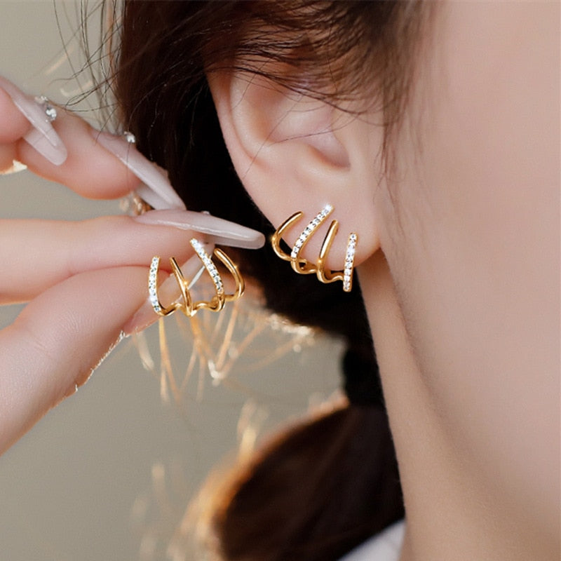 2026 Vintage Metallic Gold Color Multiple Small Round Stud Earrings Women Korean Jewelry Fashion Wedding Party Earrings Jewelry Gifts